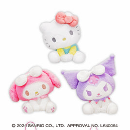 Sanrio Characters Pastel Sitting Doll BIG Type Plush Asst -Set of 5- H.K.(1) / My Melody(2) / Kuromi(2)-Japan Imports