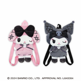 Sanrio My Melody & Kuromi Midnight MeloKuro Plush Backpack-Set of 2 - Japan Imports