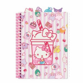 HELLO KITTY AND FRIENDS PINK STRIPED TAB JOURNAL