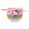 HELLO KITTY STRIPES FLOWERS SUNSHINE 20oz Ceramic Ramen Bowl with Chopsticks