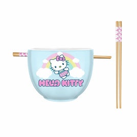 Hello Kitty Falling in Clouds 20oz Ceramic Ramen Bowl & Chopstick