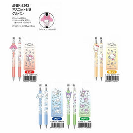 Hello Kitty and Friends with Rubber Charm Gel Pen Asst-Set of 8(Bag)-Japan Imports