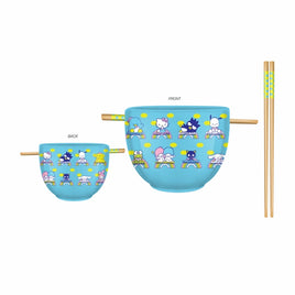 Hello Kitty & Friends Rainbow Cloud 20oz Ceramic Ramen Bowl with Chopsticks