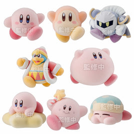 Kirby PuPuPu Flocked Doll "Kirby" , Bandai Shokugan Asst-set of 8pcs (Box)