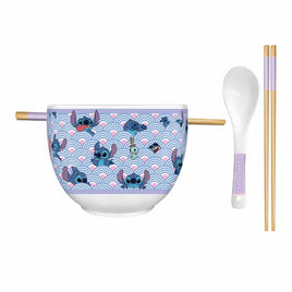 Lilo and Stitch Waves 20oz Ceramic Ramen Bowl w/ Chopsticks & Spoon