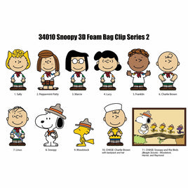 PEANUTS SNOOPY 3D FOAM KEYRING BLIND BAG ASST- SERIES 2-24pcs PDQ