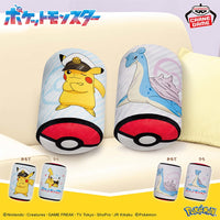 Pokemon Cylindrical Cushion Set-set of 2-Captain Pikachu & Lapras of the Six Heroes-Japan Version