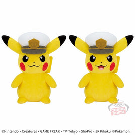 Pokemon Mecha Mofugutto Captain Pikachu Plush Set-Set of 2-Opened Mouth & Closed Mouth