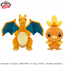 Pokémon Mofugutto Plush Charizard & Torchic Asst-Set of 2-Japan Version