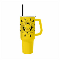 Pokémon Pikachu Face Bolts Badge 40oz Stainless Steel Tumbler with Handle & Straw