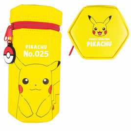 Pokemon Pikachu Hexagonal PU Leather Pencil Case with Pokeball Charm-Japan Version