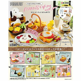 Re-Ment :Peanuts Snoopy's Cafe Tour with You! Mini Figure Playset Asst-Set of 8pcs(Box)