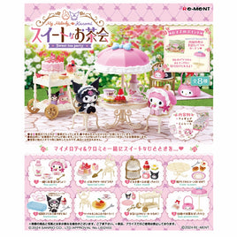 Re-ment :My Melody and Kuromi Sweet Tea Party Mini Figure Playset Asst-Set of 8(Box)