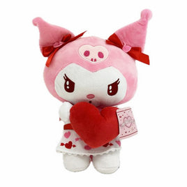 SANRIO - 9.5IN KUROMI IN PINK HOLDING RED HEART PLUSH