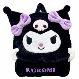 SANRIO KUROMI 16" FULL BODY PLUSH BACKPACK w/ EMBROIDERED DETAILS & 3D BOW