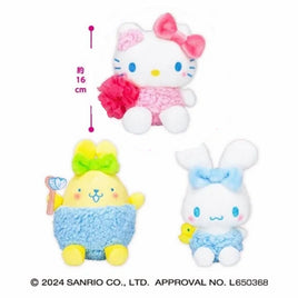 Sanrio Characters Shabon de Bath Time Doll BIG Plush Asst-Set of 4- H.K. / P.P. Purin / Cinnamoroll-Japan Imports