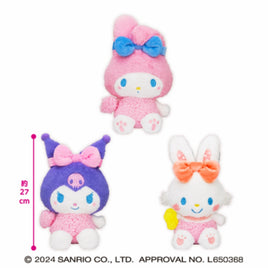 Eikoh:Sanrio Characters Shabon de Bath Time Doll BIG Plush Asst-Set of 5- Melody / Kuromi / Wish Me Mell-Japan Imports