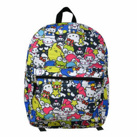Sanrio Hello Kitty & Friends Overlap Print w/ Front Pocket 16 Inch Backpack