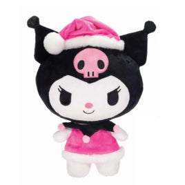 Sanrio Kuromi 10 Inch Pink Attire With Christmas Hat Plush