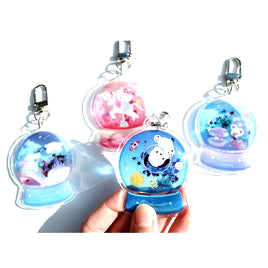 Sanrio Snow Globe Shape Jelly Tube Keychain Asst-Set of 8-Japan Imports