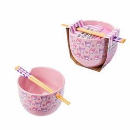 Hello Kitty My Melody and Kuromi 20oz Ceramic Ramen Bowl with chopstick