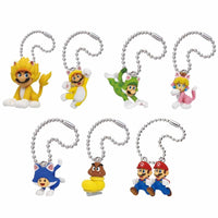 SUPER MARIO 3D WORLD KEYCHAIN IN GACHABALL-12pcs PDQ